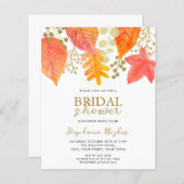 Papier Budget Automne laisse l'invitation de la douche nu (Devant / Derrière)