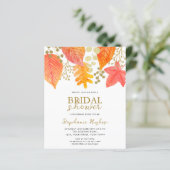 Papier Budget Automne laisse l'invitation de la douche nu (Debout devant)