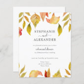 Papier Budget Automne laisse Mariage répétition Invitatio (Devant / Derrière)
