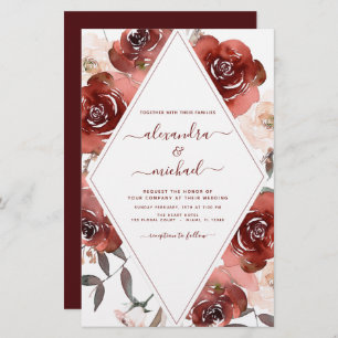 Papier Budget Automne Mariage Bourgogne Floral