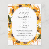Papier Budget Automne Mariage floral de tournesol - Blanc (Devant)