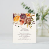 Papier Budget Automne Rustique Plum Orange Floral Mariage (Debout devant)