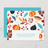 Papier Budget Automne Thanksgiving Card Citrouilles moder (Devant / Derrière)