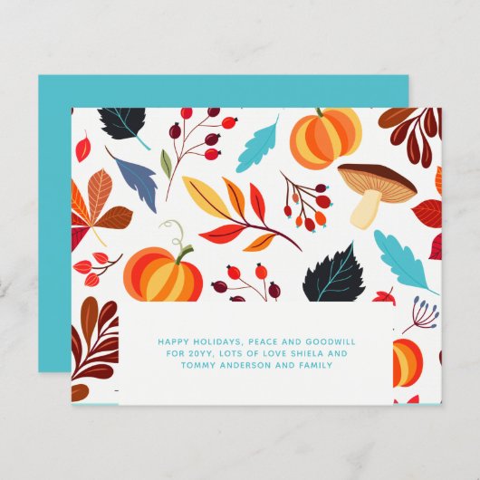 Papier Budget Automne Thanksgiving Card Citrouilles moder (Devant / Derrière)