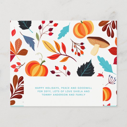 Papier Budget Automne Thanksgiving Card Citrouilles moder (Devant)