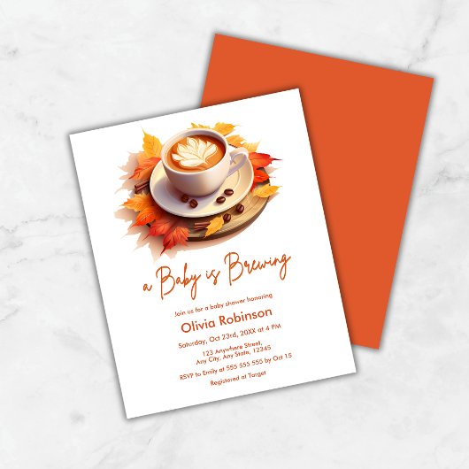Papier Budget Automne Un bébé brasse Baby shower Invitati