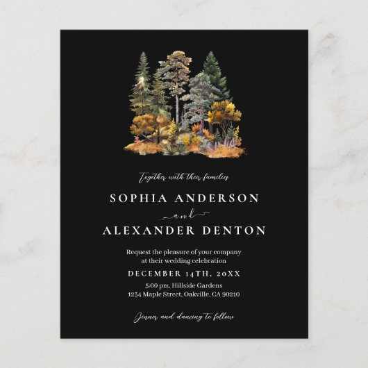 Papier Budget Autumn Forest Photo QR code mariage invitat (Devant)