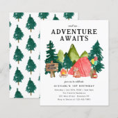 Papier Budget Aventure Attente Tente Bear Camping Anniver (Devant / Derrière)