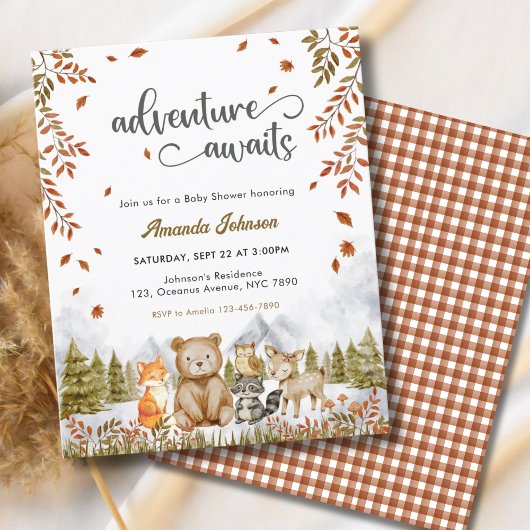Papier Budget Aventure Baby shower d'animaux de bois