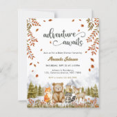 Papier Budget Aventure Baby shower d'animaux de bois (Devant)
