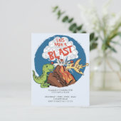 Papier BUDGET Avoir Blast Dinosaur Anniversaire Invitatio (Debout devant)
