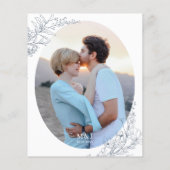 Papier BUDGET Azure Ivory Floral Monogramme Photo Mariage (Dos)