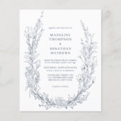 Papier BUDGET Azure Ivory Floral Monogramme Photo Mariage (Devant)