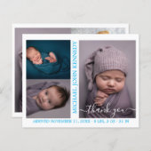 Papier Budget Baby Boy Photo Collage Faire-part de naissa (Devant / Derrière)