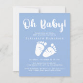 Papier Budget Baby Feet Boy Blue Shower Invitation (Devant)