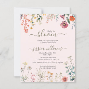 Papier Budget Baby in Bloom Baby shower Fleur sauvage