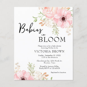 Papier Budget Baby in Bloom Baby shower Invitation