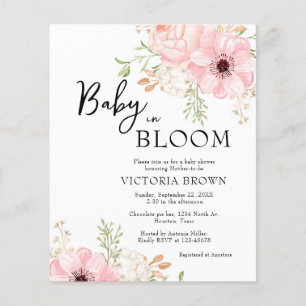 Papier Budget Baby in Bloom Baby shower Invitation