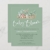 Papier Budget Baby In Bloom Boho Sage Baby shower Invitat (Devant / Derrière)