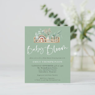 Papier Budget Baby In Bloom Boho Sage Baby shower Invitat