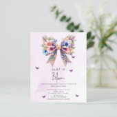 Papier Budget Baby in Bloom Bow Girl Baby shower Invitati (Debout devant)