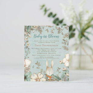 Papier Budget Baby In Bloom Bunny Garçon Invitation Baby 