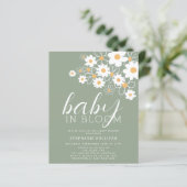 Papier Budget Baby In Bloom Green Baby shower Invitation (Debout devant)