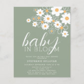 Papier Budget Baby In Bloom Green Baby shower Invitation (Devant)