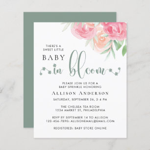 Papier Budget Baby in Floral Sprinkle Invitation