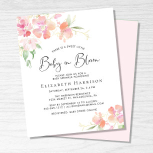 Papier Budget Baby in Floral Sprinkle Invitation