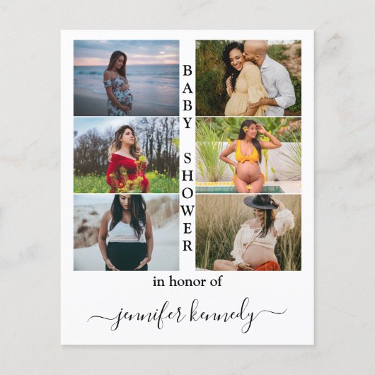 Papier Budget Baby shower 6 Photo Collage Typographie Cut (Devant)