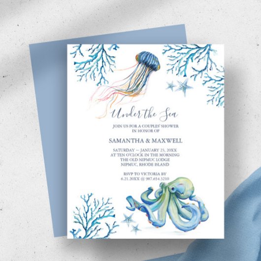 Papier Budget Baby shower Aquarelle Sous Le Thème Mer