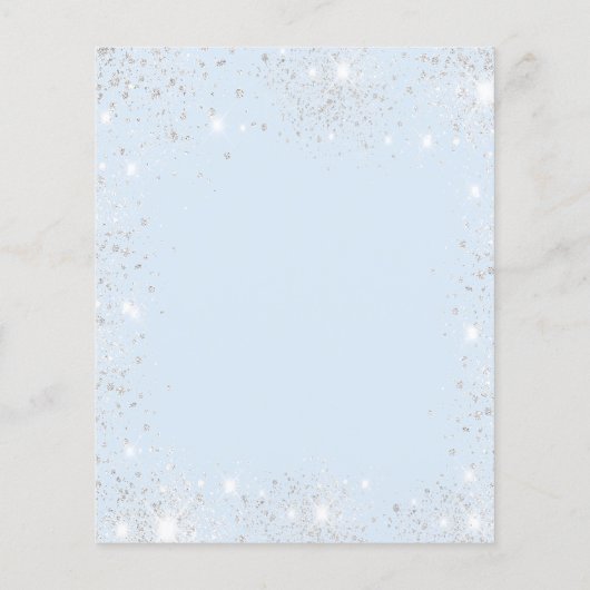 Papier Budget Baby shower bébé bleu garçon argent parties (Dos)