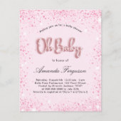 Papier Budget Baby shower bébé fille rousse parties scint (Devant)