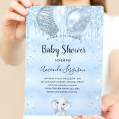 Papier Budget Baby shower bleu éléphant garçon invitation