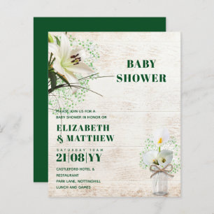 Papier BUDGET Baby shower Cala Lillie Rustic Chic Shabby