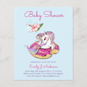 Papier BUDGET Baby shower Cute Unicorn Filles de beigne r
