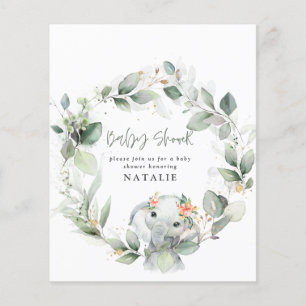 Papier budget baby shower d'aquarelle d'eucalyptus