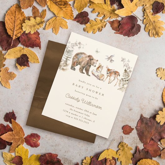 Papier Budget Baby shower des animaux forestiers