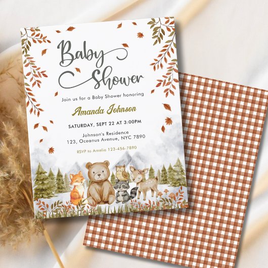 Papier Budget Baby shower des animaux mignons de bois