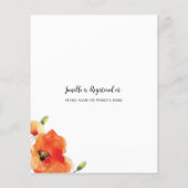 Papier BUDGET Baby shower d'été du pavot d'or Invitation (Dos)