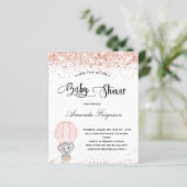 Papier Budget Baby shower éléphant fille rougir blanc (Debout devant)