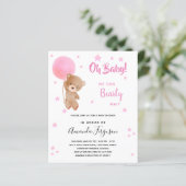Papier Budget baby shower en peluche ours fille invitatio (Debout devant)