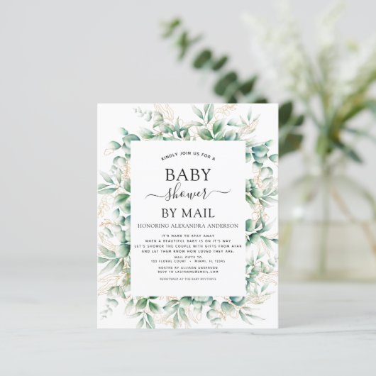 Papier Budget Baby shower par Mail Eucalyptus Géométrique (Debout devant)