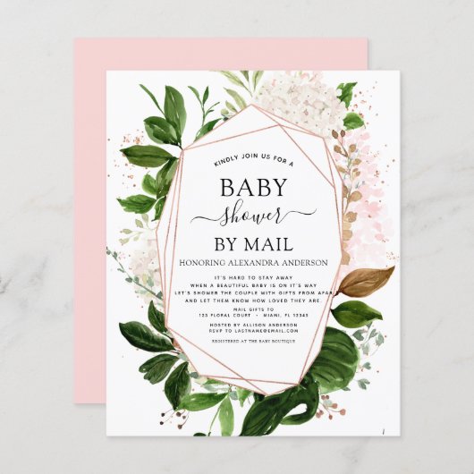 Papier Budget Baby shower par Mail Greenery Botanical (Devant / Derrière)