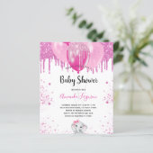 Papier Budget Baby shower rose parties scintillant fille  (Debout devant)
