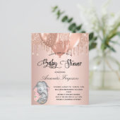 Papier Budget Baby shower rouille rose éléphant fille mèr (Debout devant)