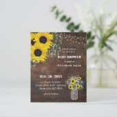 Papier BUDGET Baby shower rustique tournesol Invitation (Debout devant)
