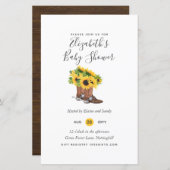 Papier BUDGET Baby shower rustique tournesol Invitation (Devant / Derrière)