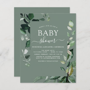 Papier Budget Baby shower Sage Green Botanique